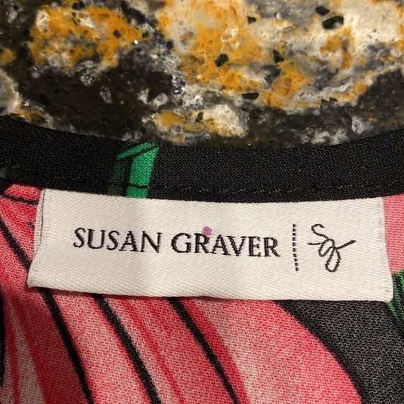 U womens Susan Graver floral Dolman sleeve plus size blouse 1 X - Picture 3 of 4